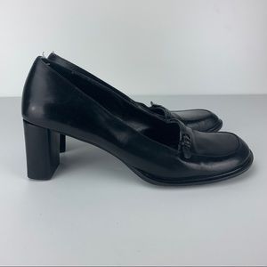 paloma women’s 7.5M slip on block heel Black Leather